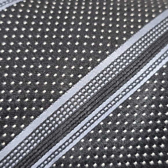 Giorgio Armani Neck Tie Mens Black Blue Stripes Micro Dots Silk Italy Career - Picture 2 of 8